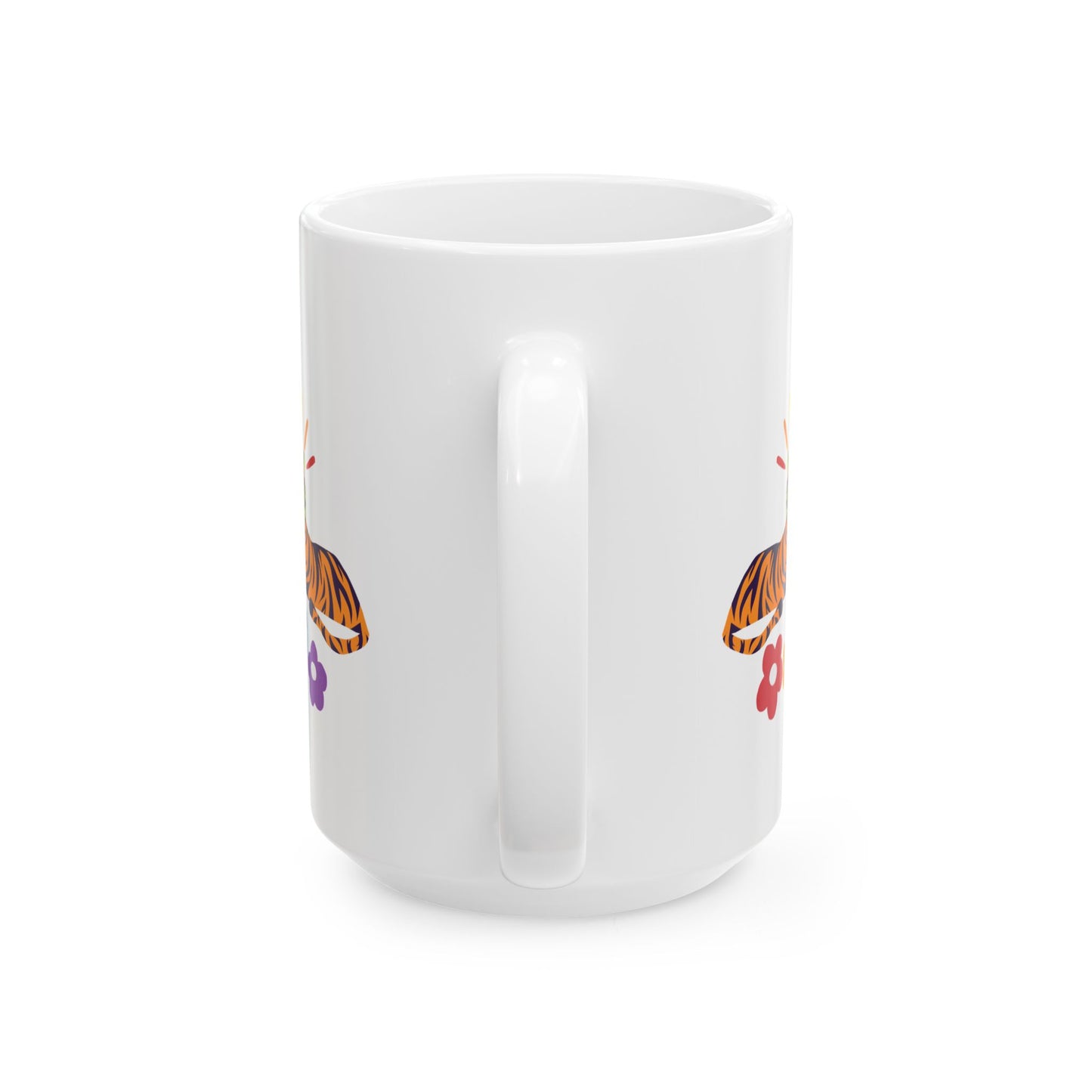 Tiger Flower Ceramic Mug, (11oz, 15oz)