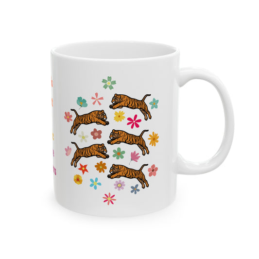 Tiger Frolic Ceramic Mug, (11oz, 15oz)