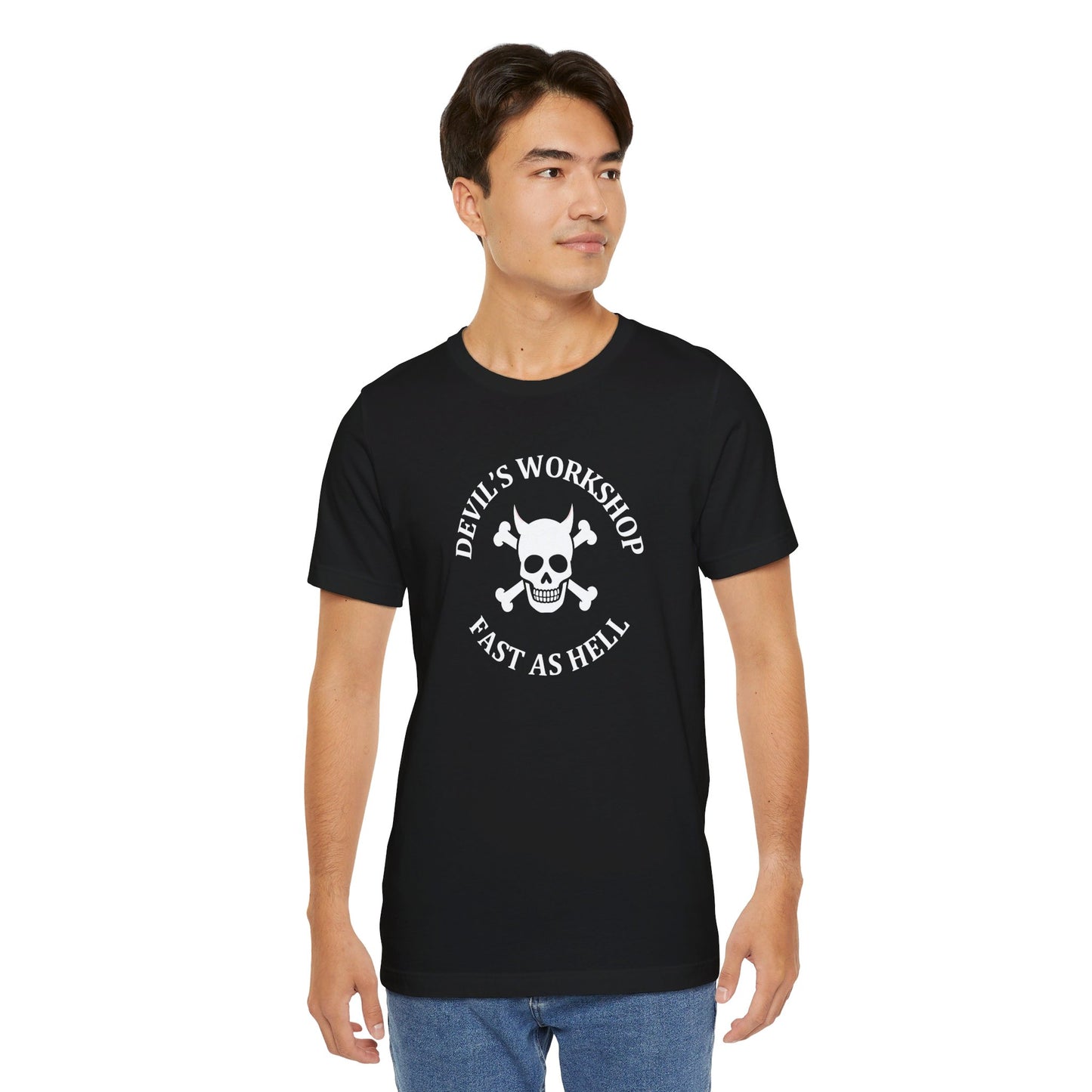 Devil's Workshop Fast As Hell Circle - Unisex Jersey Short Sleeve Tee