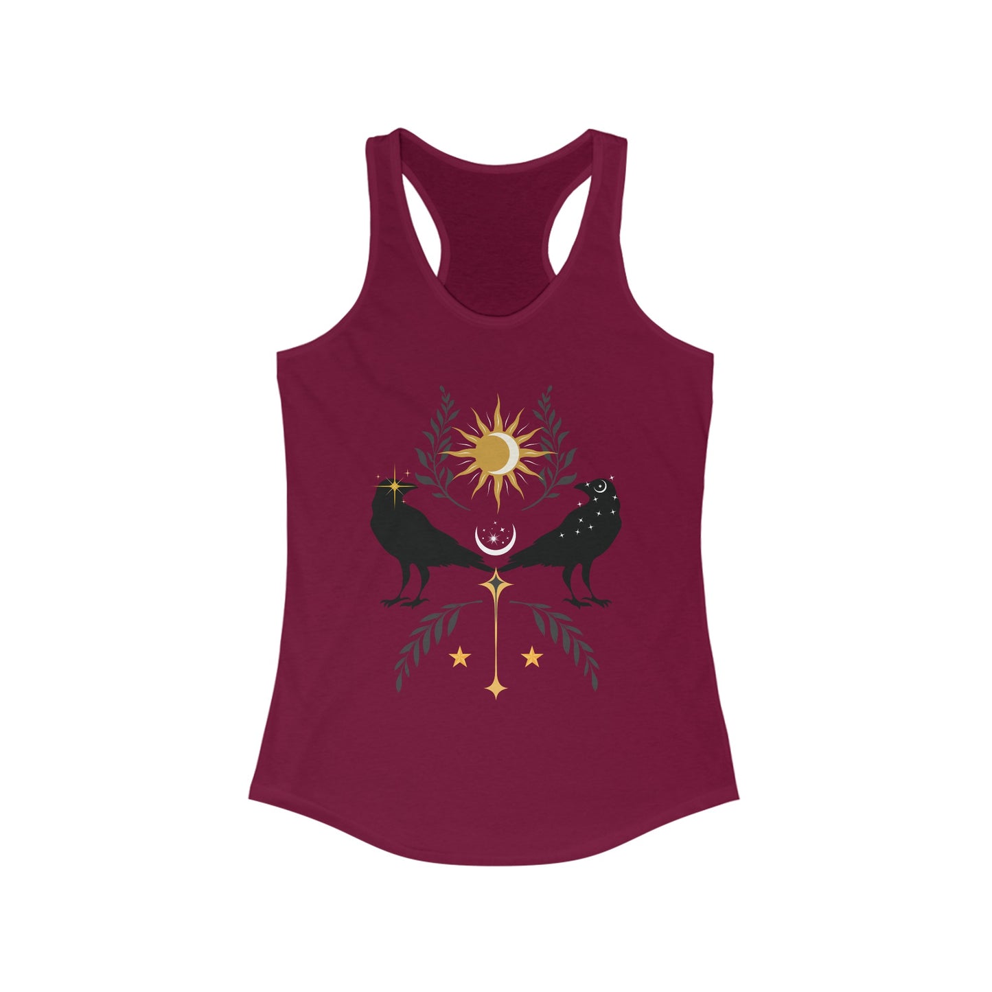 Sun/Moon Crow Women's Ideal Racerback Tank