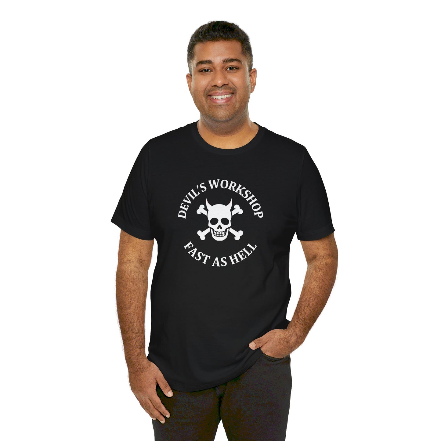 Devil's Workshop Fast As Hell Circle - Unisex Jersey Short Sleeve Tee